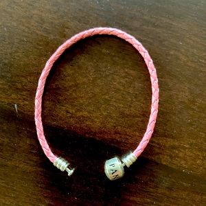 Pink Leather Pandora Bracelet